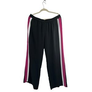NWT Bar III Women's Deep‎ Black Striped Casual Sweatpants XXL